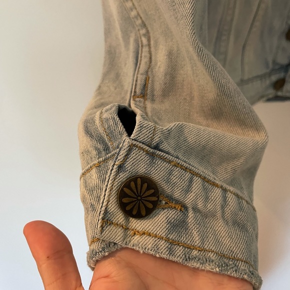 Show Me Your MuMu Light Blue Jean Jacket with Black Accents - Picture 7 of 11